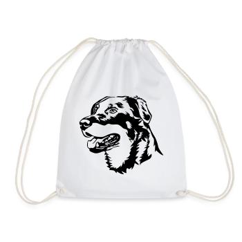 Beauceron head - Drawstring Bag - white - Front