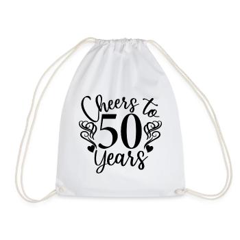 Vive 50 ans - Cadeau d’anniversaire ou d’anniversaire - Sac de sport léger - blanc - Devant