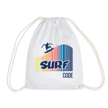 Surf Code - Drawstring Bag - white - Front