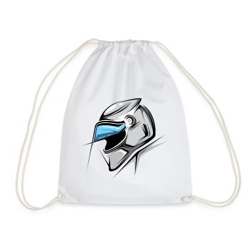 Formula Illustration Helmet Graphic Racing Cars - Drawstring Bag - white - Front