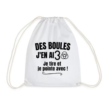 pétanque, bouliste, joueur de pétanque - Sac de sport léger - blanc - Devant