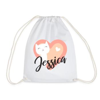 Jessica Nom Prénom Chaton - Sac de sport léger - blanc - Devant