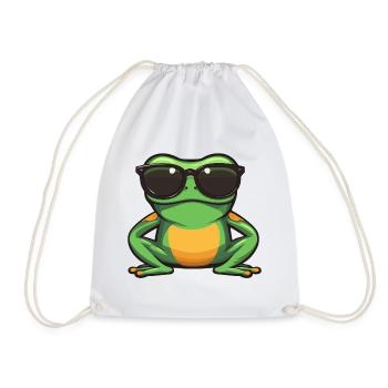 Frosch mit Sonnenbrille - Turnbeutel - Weiß - Vorne