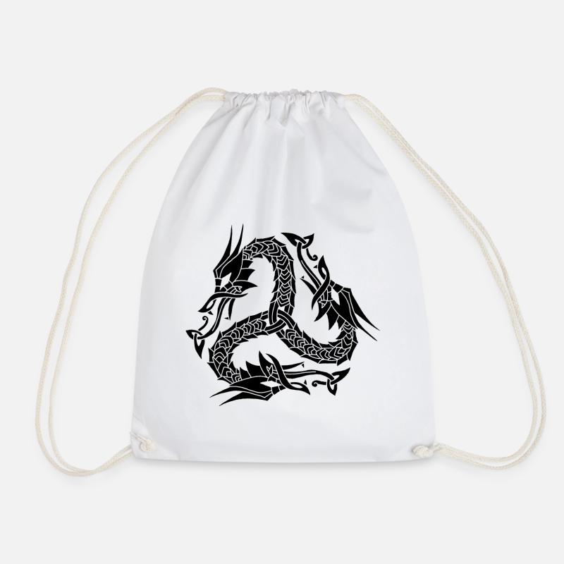 Celtic Black Hydra - Drawstring Bag - white