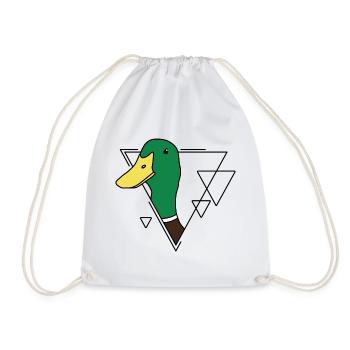 Canard coloré en design géométrique - Sac de sport léger - blanc - Devant