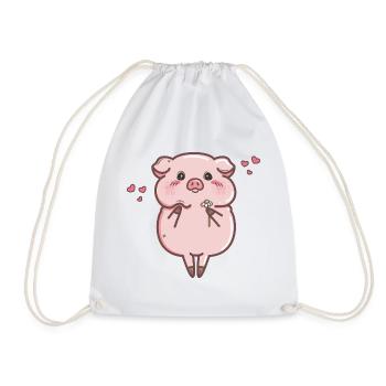 Cochon amoureux - Sac de sport léger - blanc - Devant