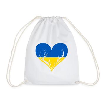 Ukraine Heart - Drawstring Bag - white - Front