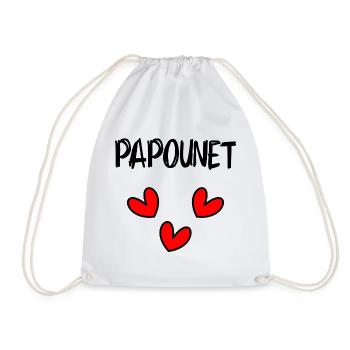 PAPOUNET. DAD. FATHER'S DAY. HAPPY FATHER'S DAY - Drawstring Bag - white - Front