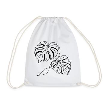 Monstera - Drawstring Bag - white - Front