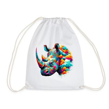 Rhinoceros - Drawstring Bag - white - Front