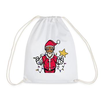 Ein strahlender Weihnachtsmann - Turnbeutel - Weiß - Vorne