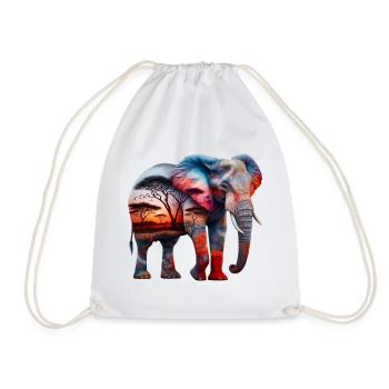 Elefant - Turnbeutel - Weiß - Vorne