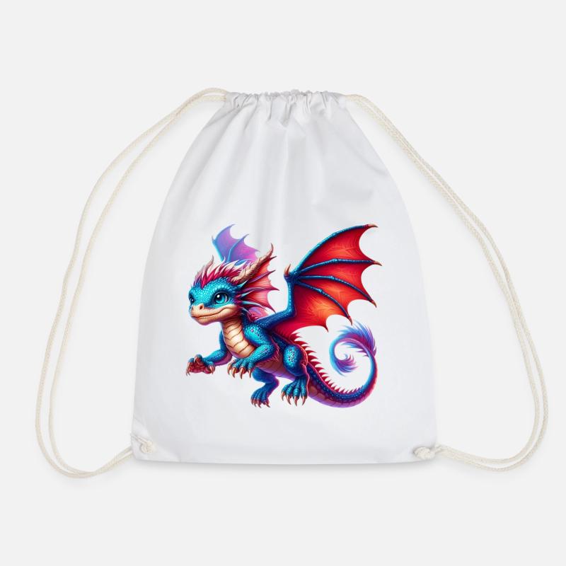 Drache - Turnbeutel - Weiß