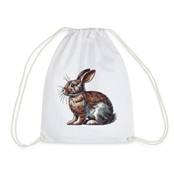 Hase - Turnbeutel - Weiß - Vorne