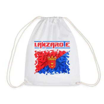 Inscription de l’île de Lanzarote avec armoiries - Sac de sport léger - blanc - Devant