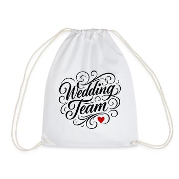 Wedding Team Heart - Drawstring Bag - white - Front