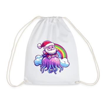 Qualle Weihnachtsmann Weihnachten - Turnbeutel - Weiß - Vorne