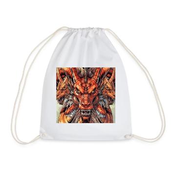 Three-headed Dragon Fireview - Drawstring Bag - white - Front