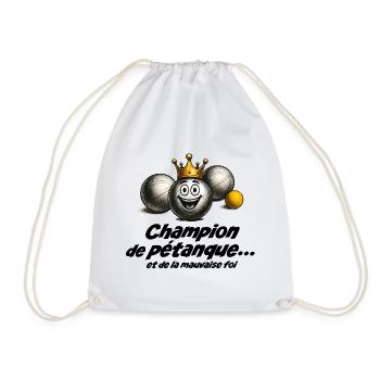 Pétanque-Champion... und böser Absicht - Turnbeutel - Weiß - Vorne