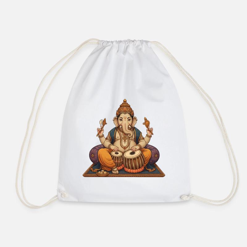 Ganesha Tabla - Turnbeutel - Weiß