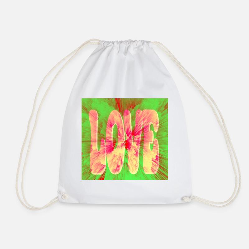 Love Neon Tie Dye - Turnbeutel - Weiß