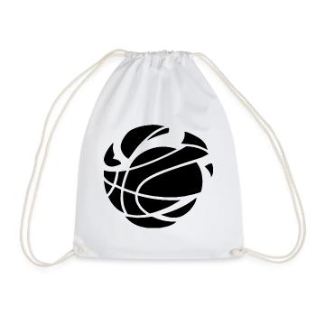Minimal Basketball Sports Ball Design - Drawstring Bag - white - Front