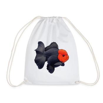 Grade Black Oranda with Red Head HQ Goldfish - Turnbeutel - Weiß - Vorne