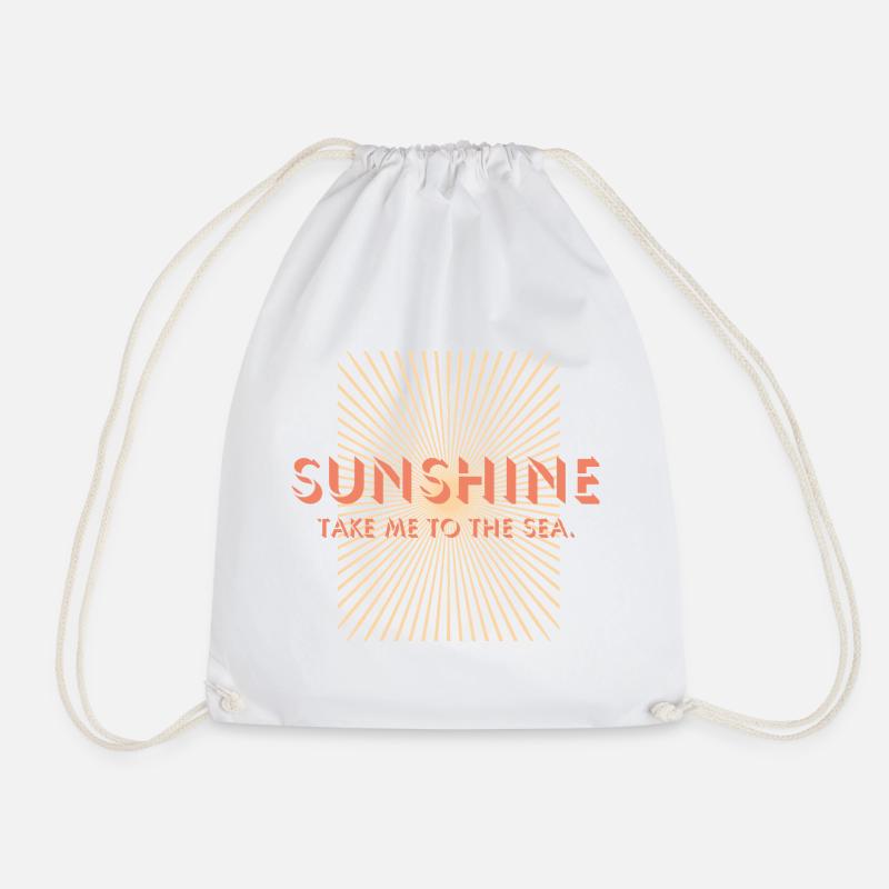 Sunshine take me to the beach - Drawstring Bag - white
