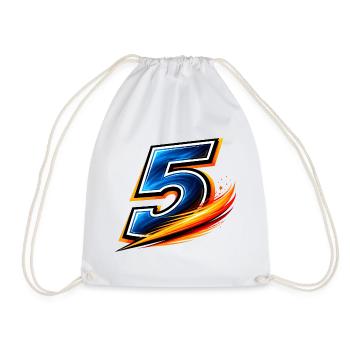Number 5 Football Shirt Team Player Sport - Drawstring Bag - white - Front