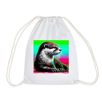 otter - Drawstring Bag - white - Front