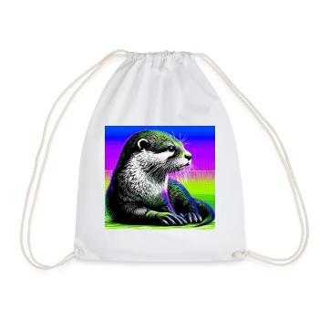 otter - Drawstring Bag - white - Front