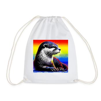 otter - Drawstring Bag - white - Front