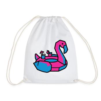Fête de la piscine des animaux natants Flamants - Sac de sport léger - blanc - Devant