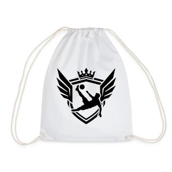 Footballer Overhead Kick Coat of Arms - Drawstring Bag - white - Front