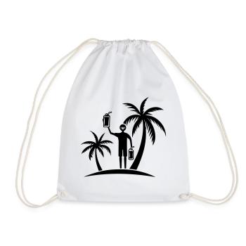 Fête de plage Palm Tree Symbol, - Sac de sport léger - blanc - Devant