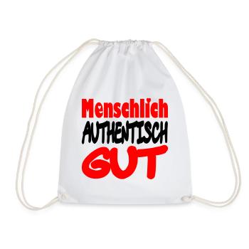 menschlich_authentisch_gut - Turnbeutel - Weiß - Vorne