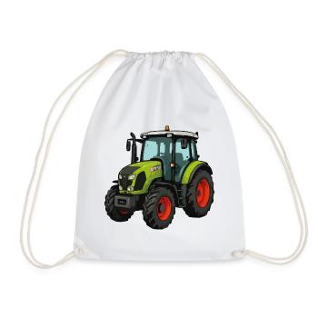 Dessin animé du tracteur vert - Sac de sport léger - blanc - Devant