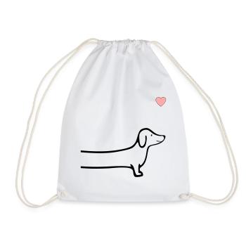 Chiens Cœur de teckel - Sac de sport léger - blanc - Devant