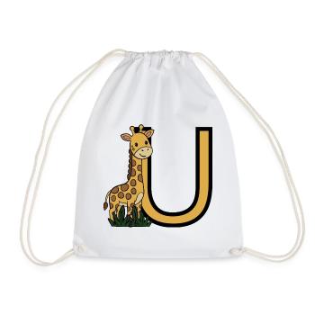 Giraffe im UBogen Cartoon - Turnbeutel - Weiß - Vorne