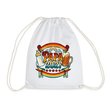 Dad 2027 Father-to-be Pregnancy Announcement - Drawstring Bag - white - Front