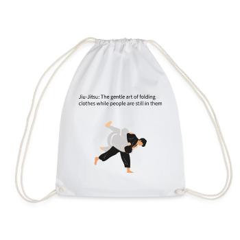 Judo Throw and Grip - Drawstring Bag - white - Front