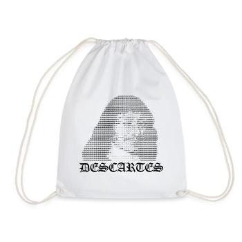René Descartes ASCII Kunstporträt - Turnbeutel - Weiß - Vorne