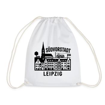 Südvorstadt Leipzig Silhouette - Turnbeutel - Weiß - Vorne