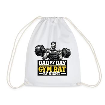 Gym Dad By Day Gym Rat By Night Motiv - Turnbeutel - Weiß - Vorne