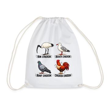 Funny Bin Huhn Australischer Ibis Vogelliebhaber Kunst - Turnbeutel - Weiß - Vorne