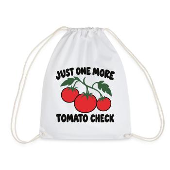 Tomatenanbausucht – lustiges Gartenzitat - Turnbeutel - Weiß - Vorne
