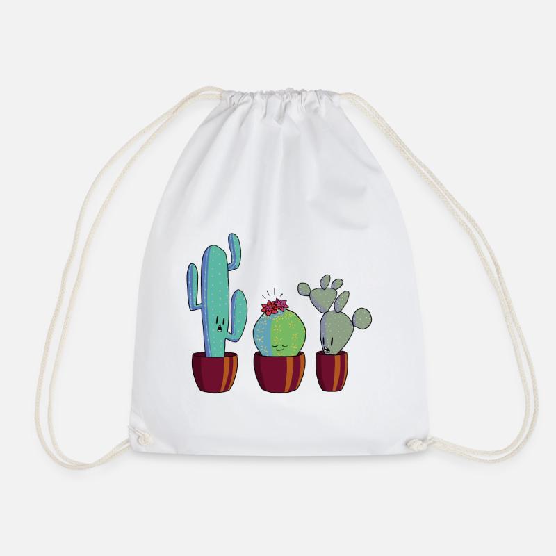 Cactus in bloom - Drawstring Bag - white