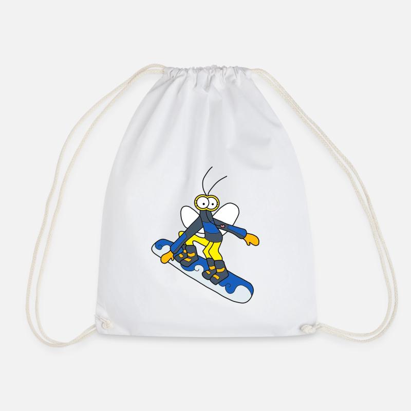 Djen Wana snowboarding - boy - Drawstring Bag - white