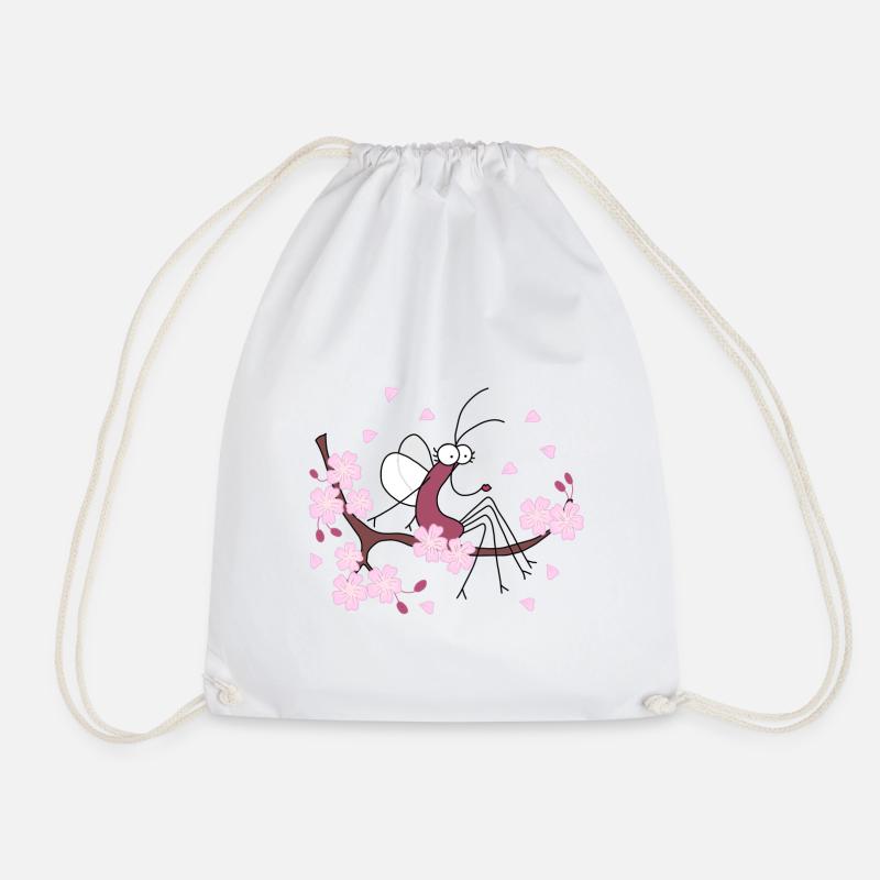 Djen Wana Cherry Blossom - Drawstring Bag - white