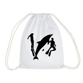 delphin_divers - Drawstring Bag - white - Front